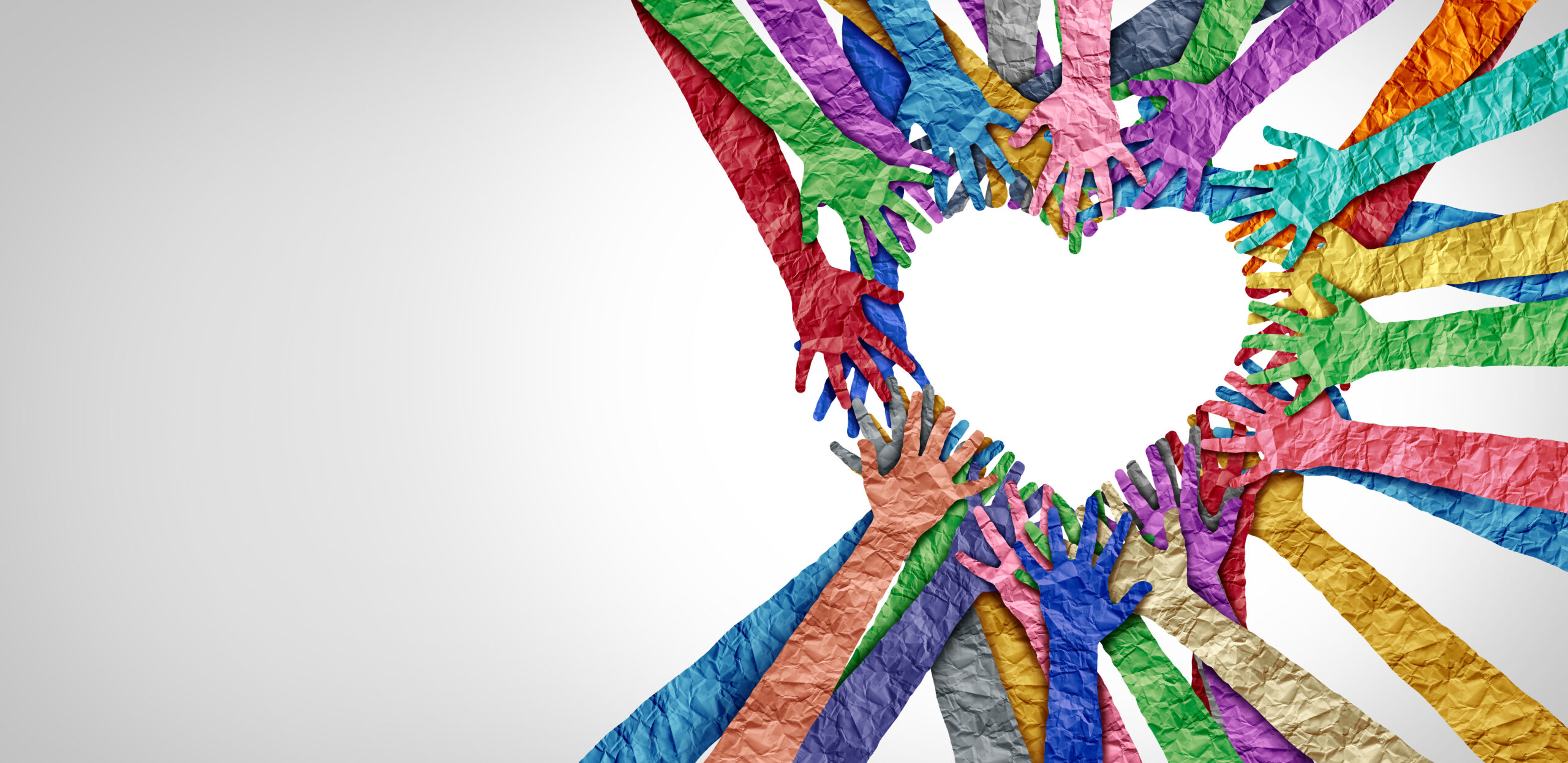 Heart made by paper hands